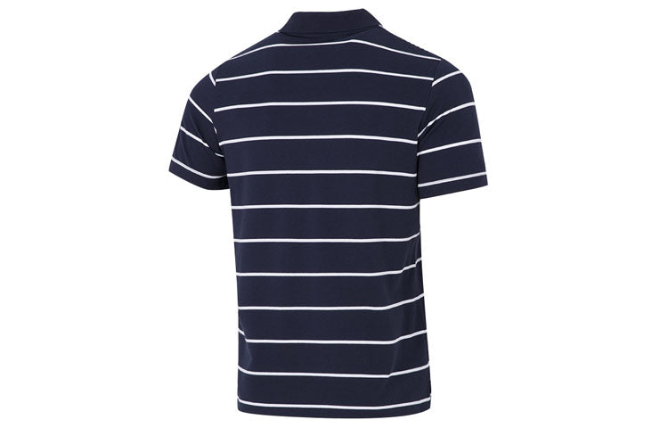 adidas Fi Stripe Small Label Athleisure Casual Sports Short Sleeve Polo Shirt Navy Blue HE7434