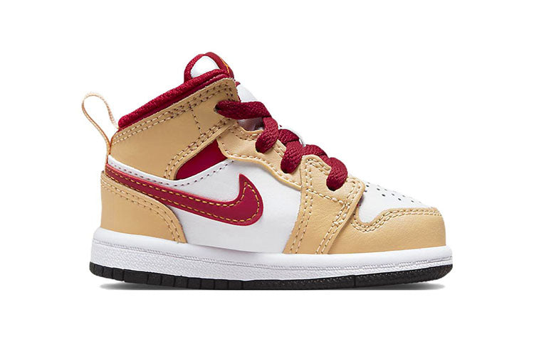 (TD) Air Jordan 1 Mid 'Light Curry Cardinal Red' 640735-201