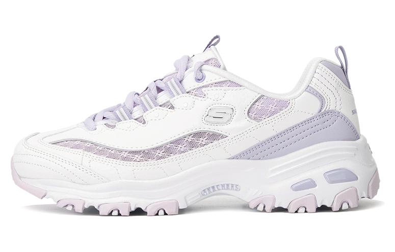 (WMNS) Skechers D'lites 1.0 Sneakers 'White Purple' 896235-WLV