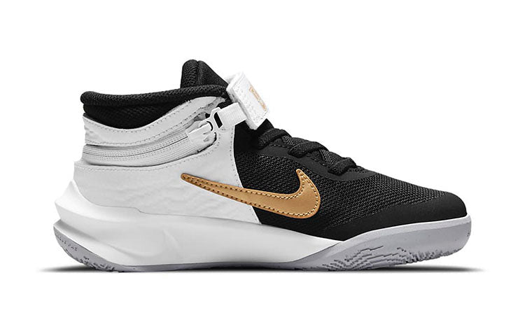 (PS) Nike Team Hustle D 10 FlyEase 'Black White Gold' DD7302-002