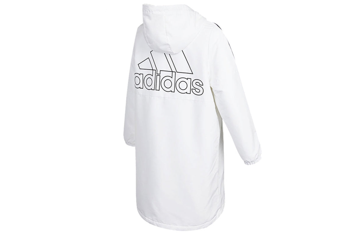(WMNS) adidas Sports Training Casual Fleece Lined Hooded Jacket White HG1848