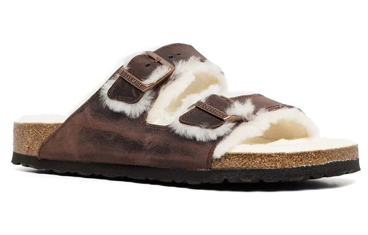 Birkenstock Arizona Shearling Oiled Leather 'Habana' 1021065