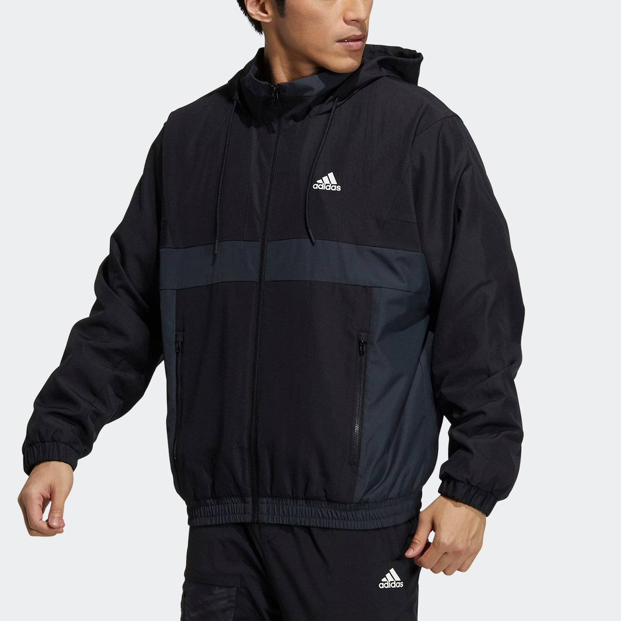 adidas St Warmblk Jkt Zipper Cardigan Stand Collar hooded track Jacket Black H39324