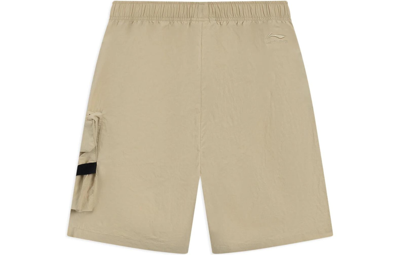 Li-Ning Counterflow Embroidery Logo Cargo Shorts 'Khaki' AKSSA37-3