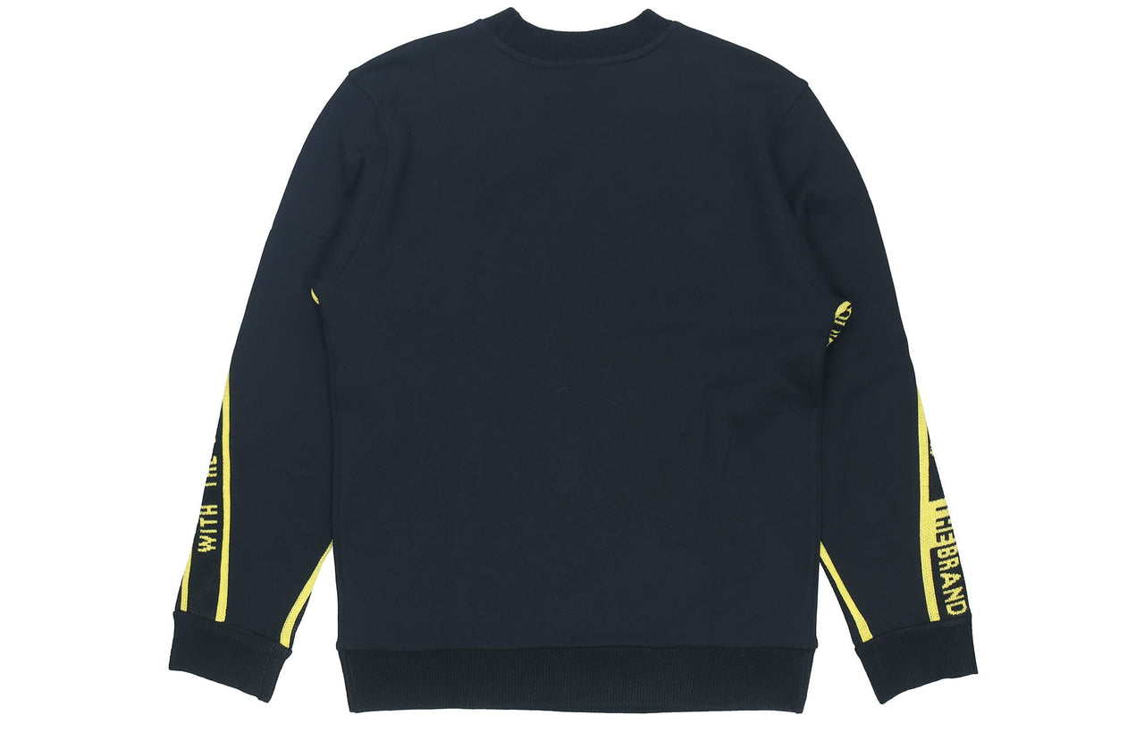 adidas originals Real Scarf Crew Casual Sports Round Neck Pullover Black ED9357