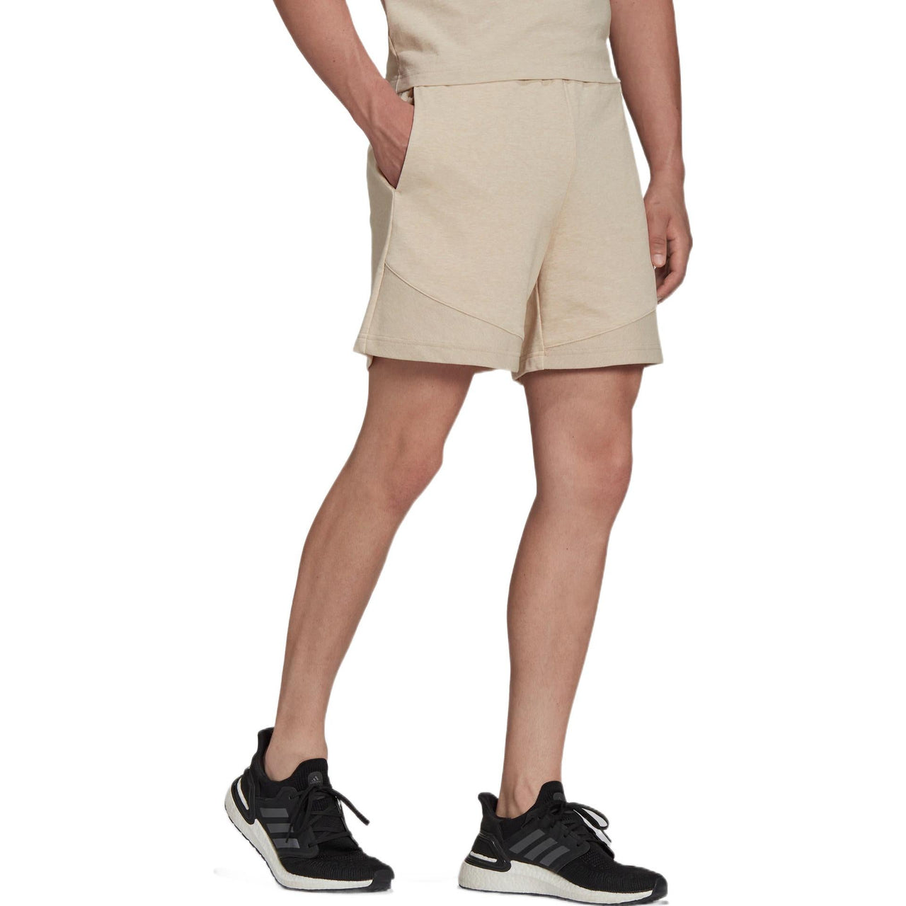 Men's adidas BotanDyed Short Solid Color Straight Loose Shorts Light Khaki HE3067