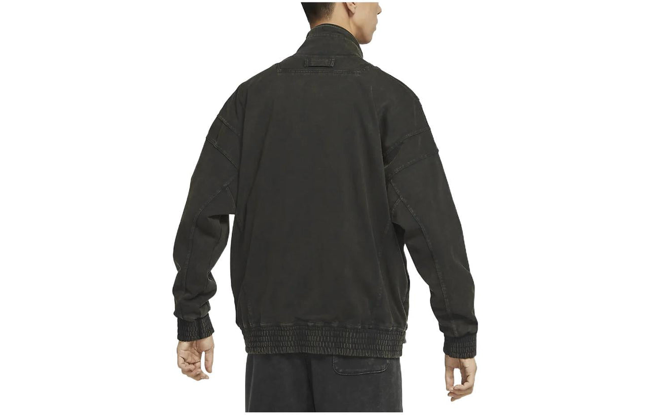 Nike Sportswear Stand Collar Logo Casual Long Sleeves Jacket Black DV3314-010
