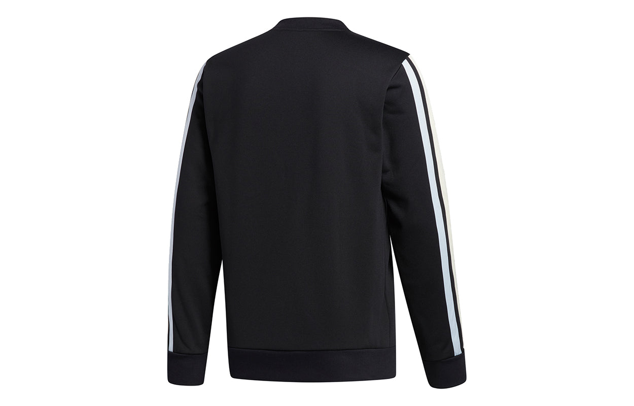 adidas Decorate Cr Basketball Casual Sports Stripe Round Neck Black GU0507