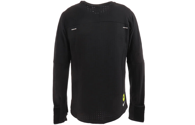 Nike Sphere Element Sports Running Printing Pattern Round Neck Long Sleeves Black DC4042-010