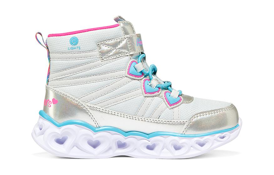 (GS) Skechers Sweetheart Lights 'White Silver Blue' 302668L-SMLT