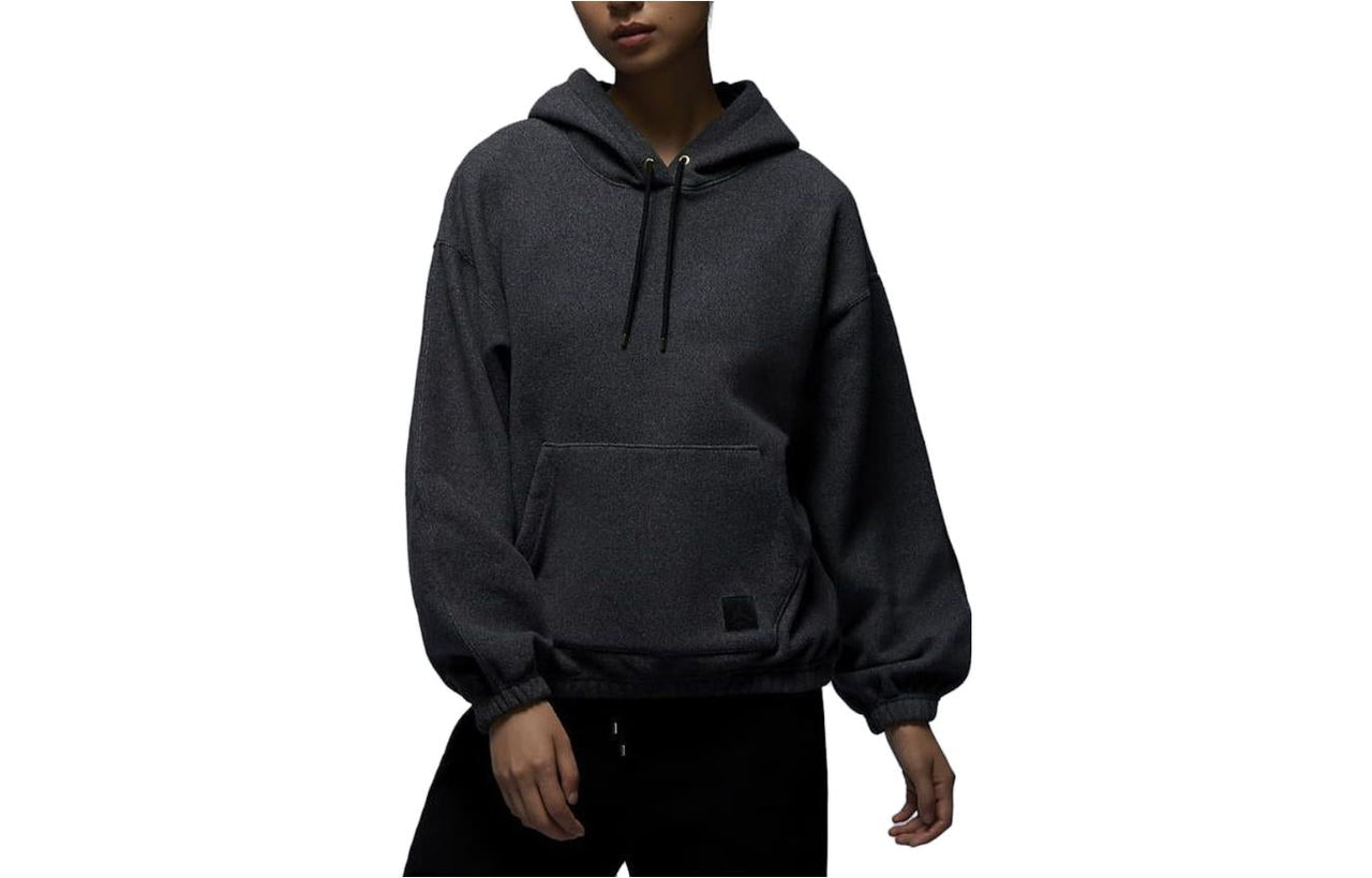 (WMNS) Air Jordan Flight Fleece Winterized Hoodie Asia Sizing 'Black Heather' FD7238-010