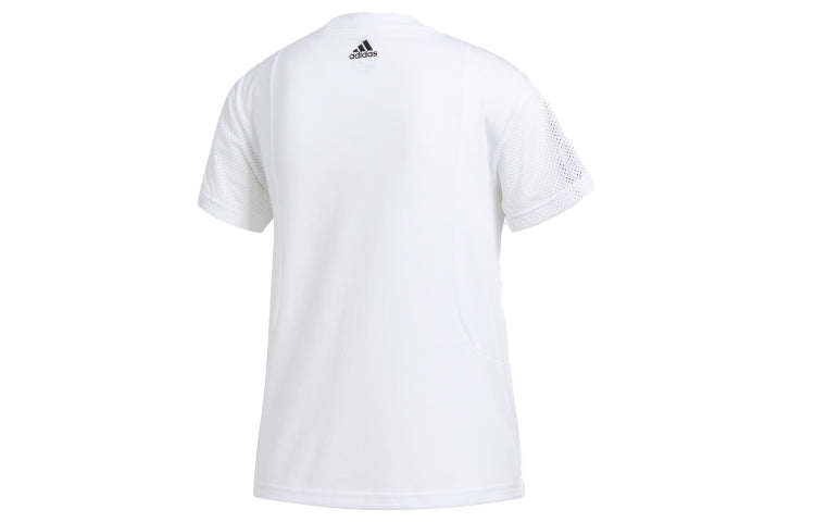 (WMNS) adidas Training Round Neck Pullover Short Sleeve 'White' EA3354