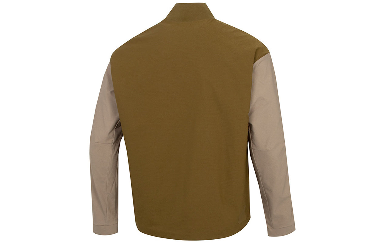 Men's adidas Splicing Contrasting Colors Athleisure Casual Sports Jacket Olive H39339