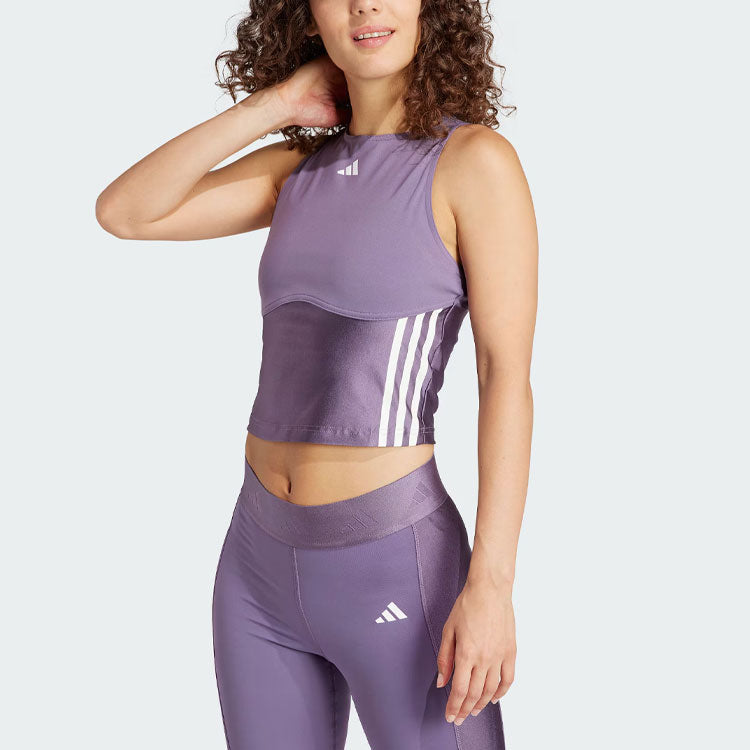(WMNS) adidas Hyperglam Shine Crop Tank Top Asia Sizing 'Pueple' IN6822