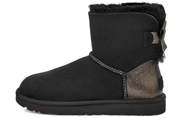 (WMNS) UGG Mini Bailey Bow Glitz 'Dark Grey' 1120881-BLK