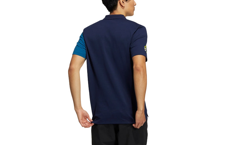 adidas Casual Breathable Sports Short Sleeve Polo Shirt Blue GN7589
