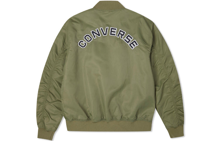 Converse Logo Loose Sports Retro aviator Jacket Couple Style Green 10024169-A02