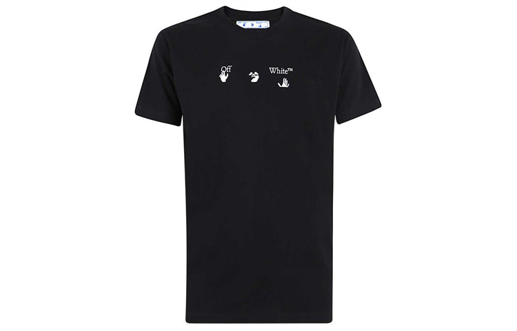 Off-White Men's SS21 Peace Worldwide Cotton Black OMAA027R21JER0091055