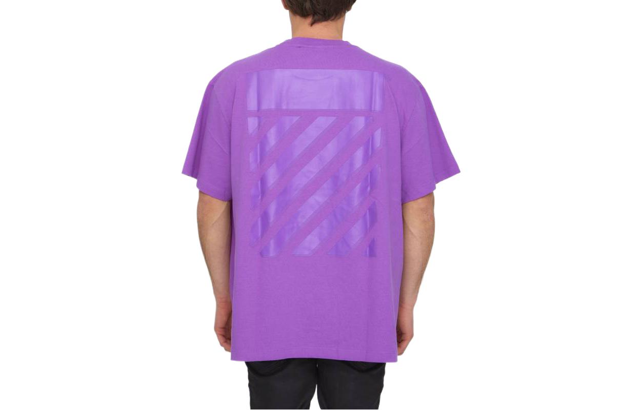 Off-White Diag Tab Over Short-Sleeve Tee 'Orchid' OMAA038S23JER0013636