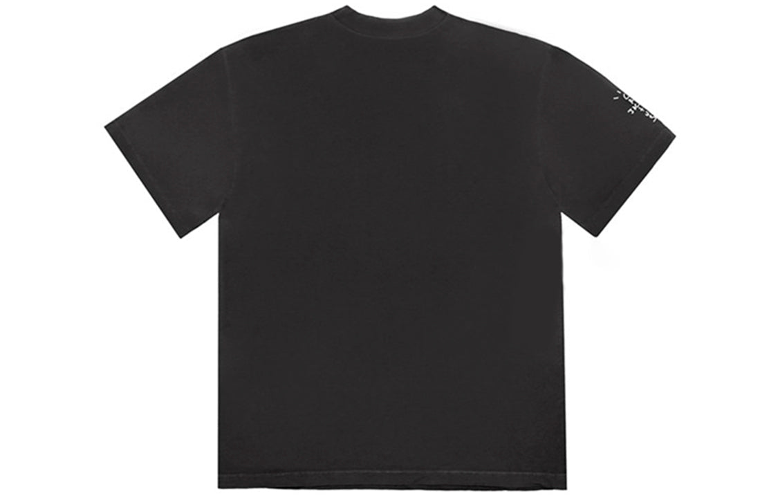 Travis Scott Unisex Cactus Jack x McDonald Smile Printed Round-neck Tee Black TC-9