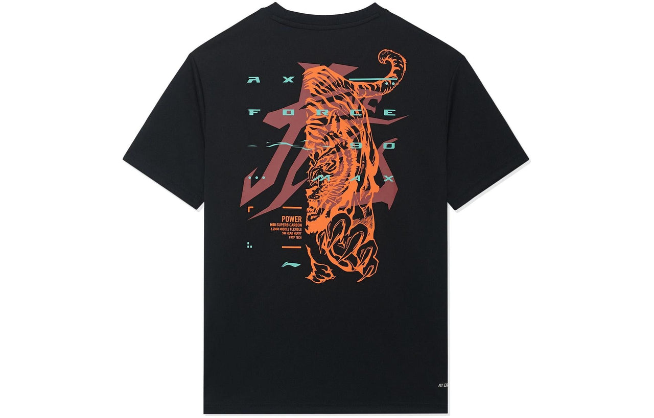 Li-Ning Badminton Tiger Graphic T-shirt 'Black' ATSSC07-1