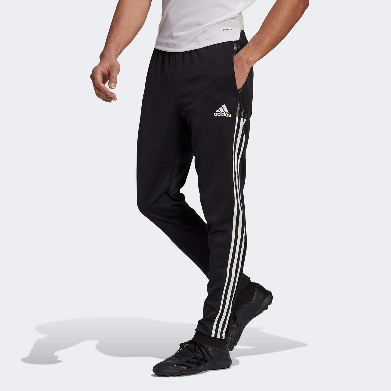 Men's adidas Tiro Tk Tp Pnt Contrasting Colors Logo Soccer/Football Sports Pants/Trousers/Joggers Black GU9502