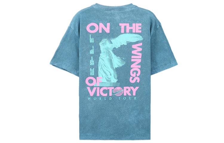 Nike Sportswear World Tour Casual Sports Round Neck Pullover Short Sleeve Gray Green Graygreen CW0407-058