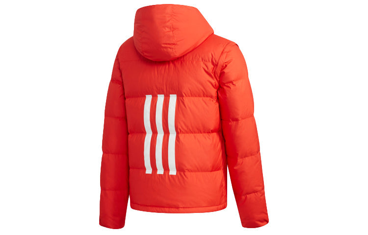adidas neo Sports hooded Detachable Long Sleeves Down Jacket Orange Red EI4431