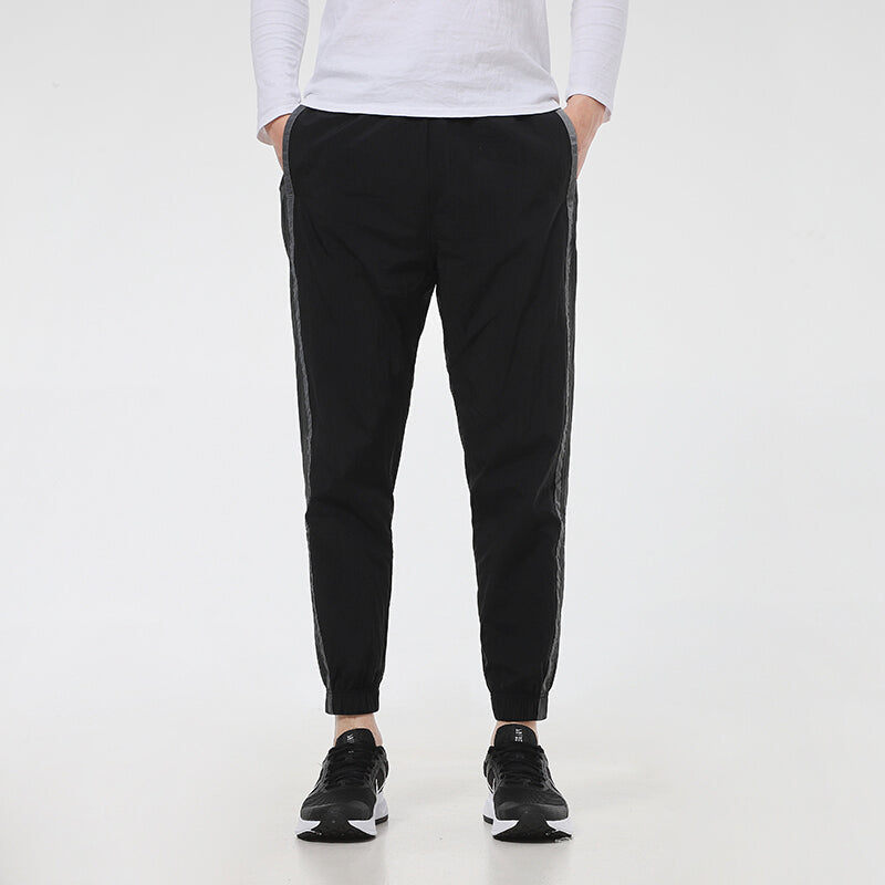 Nike Side Splicing Running Sports Woven Bundle Feet Pants Black CZ9965-010