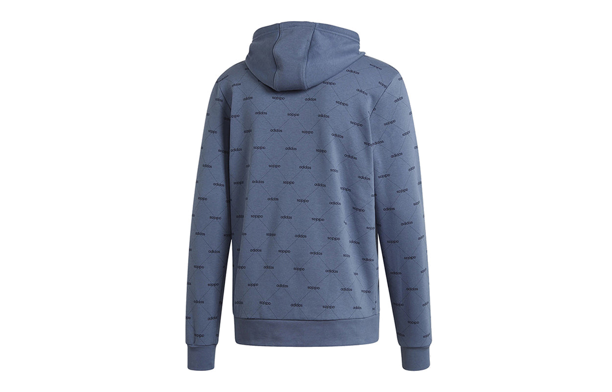 adidas Breathable Casual Sports Hooded SweaterMen Blue EI6276