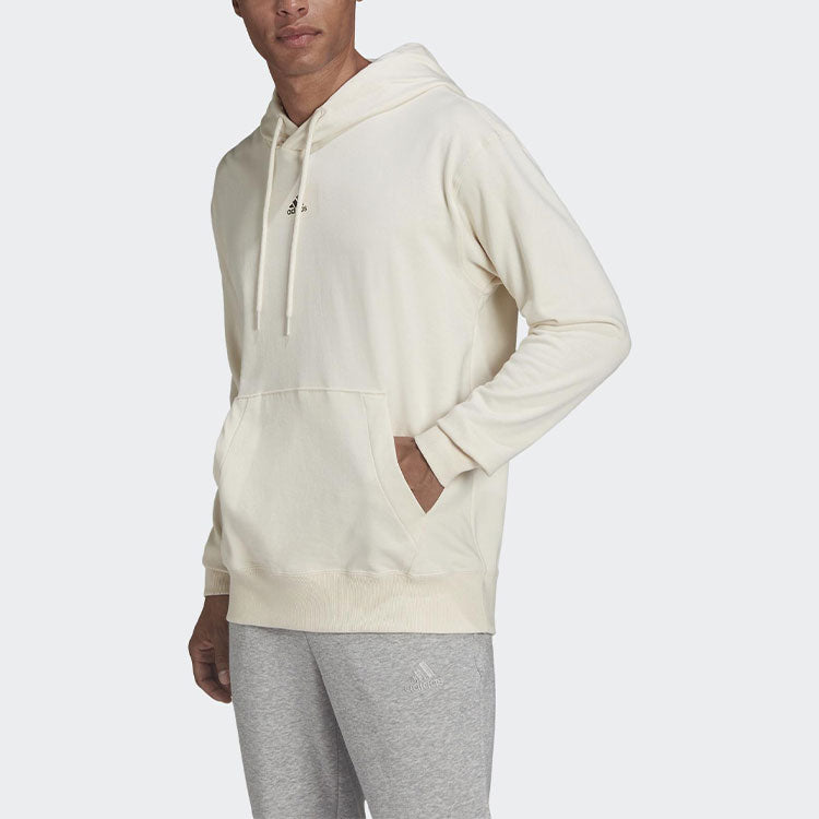 Men's adidas Thin And Light Breathable Hooded Pullover Long Sleeves Creamy White HE4353
