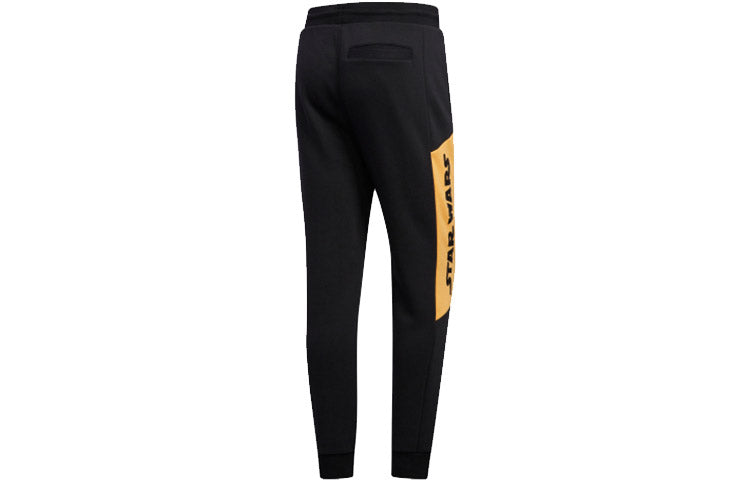 adidas neo M Sw Tp Star War Logo Fleece Lined Casual Sports Pants Black EI4545