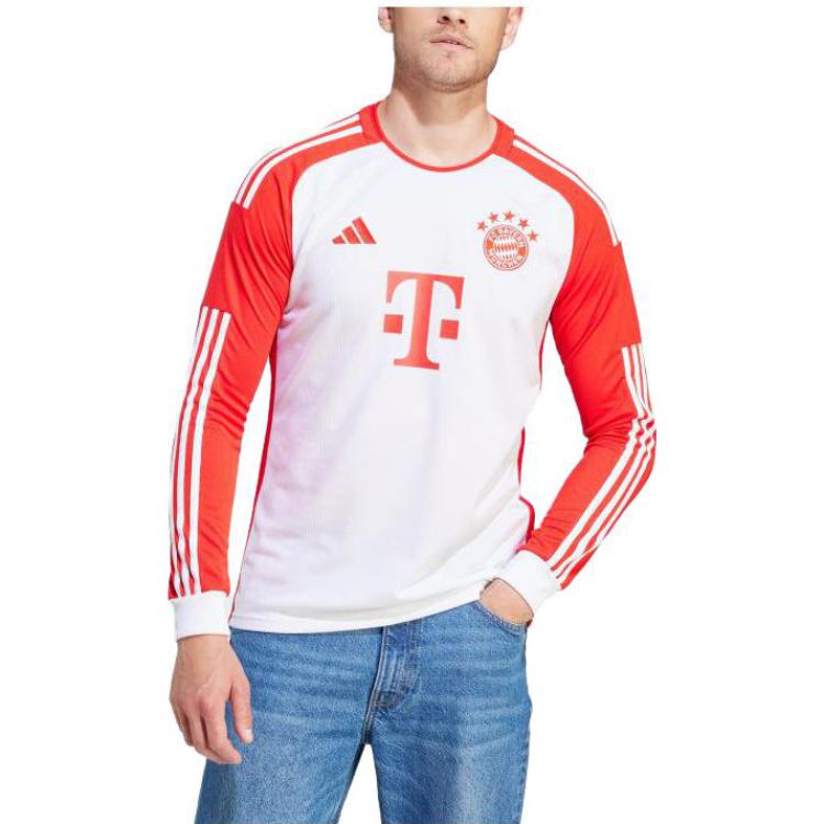 adidas FC Bayern 23/24 Long Sleeve Home Jersey 'White Red' IB1482