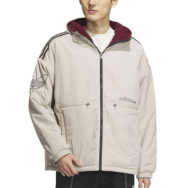 adidas Origianls Reversible Warm Cotton Jacket 'White Burgundy' IU4786