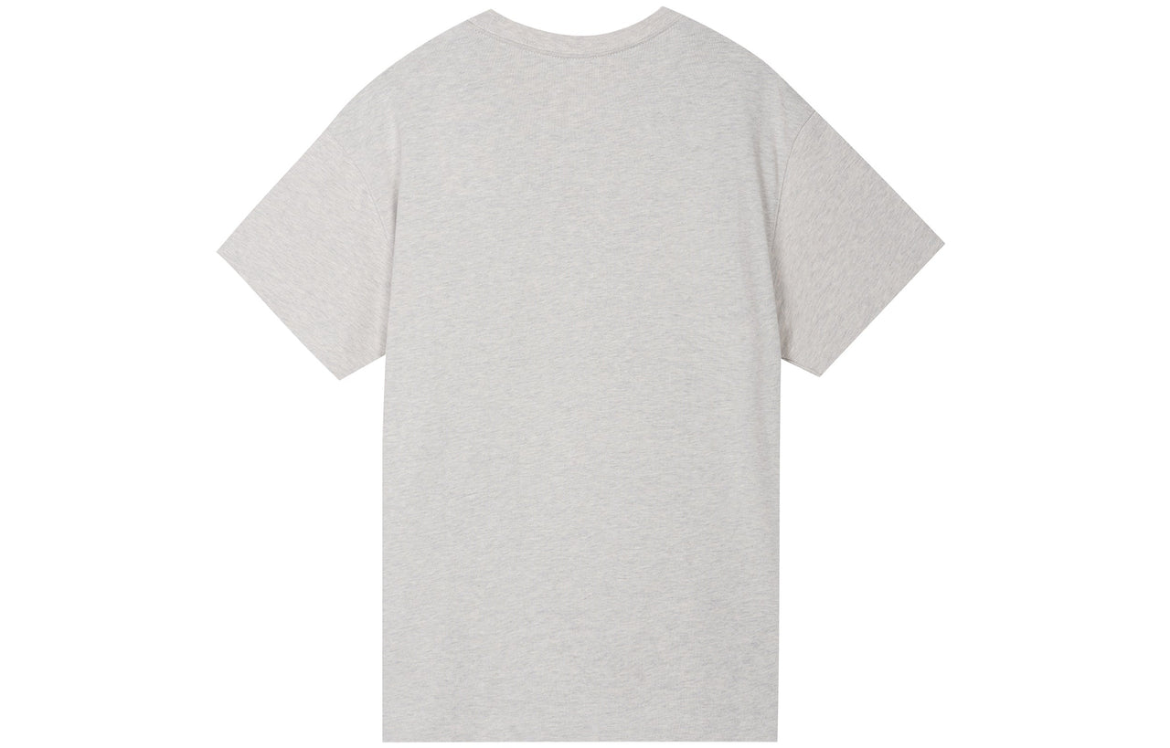 Men's Nike Solid Color Embroidered Small Label Round Neck Casual Loose Short Sleeve Light Bone T-Shirt DN5241-072