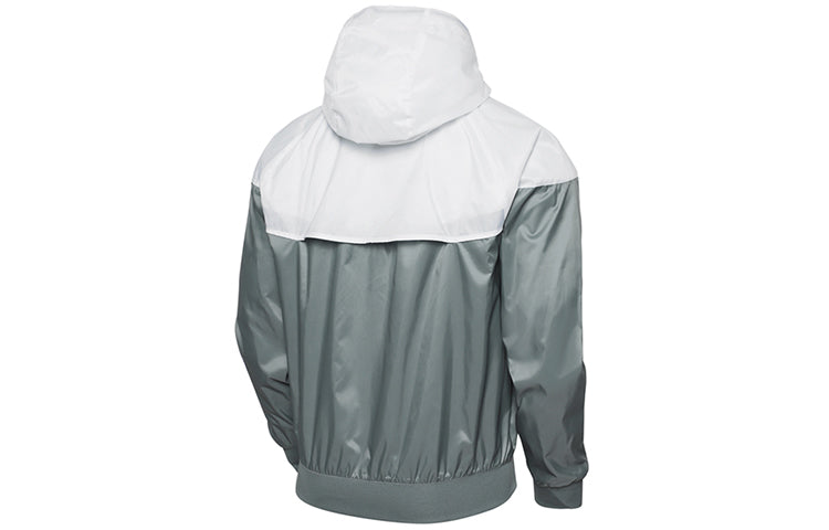 Nike Sport Zipper Hoodie Wind-Proof Jacket Men's GreyWhite DA0001-084