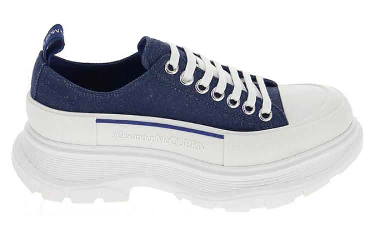 (WMNS) Alexander McQueen Tread Slick Lace Up Sneakers 'Blue Denim' 611705W4PD14177