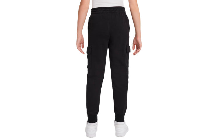 (GS) Air Jordan Casual Knit Bundle Feet Solid Color Sports Pants/Trousers/Joggers Boy Black DV1018-010