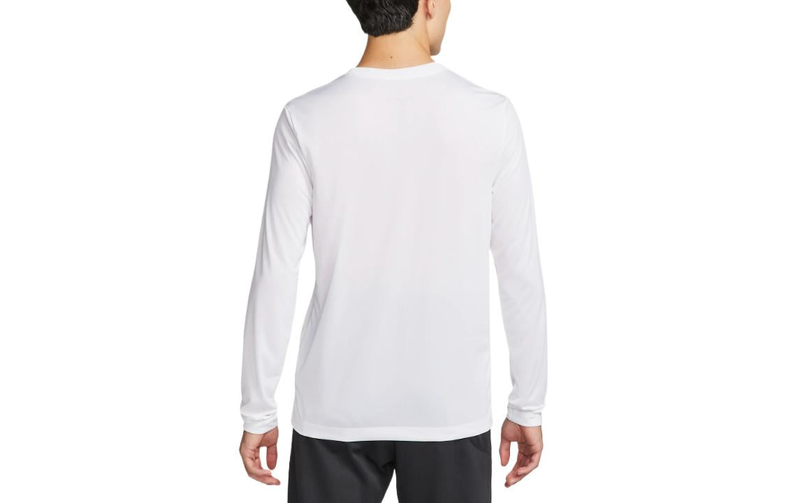 Nike Dri-FIT Logo Long-Sleeves Tee 'White' DX0994-100