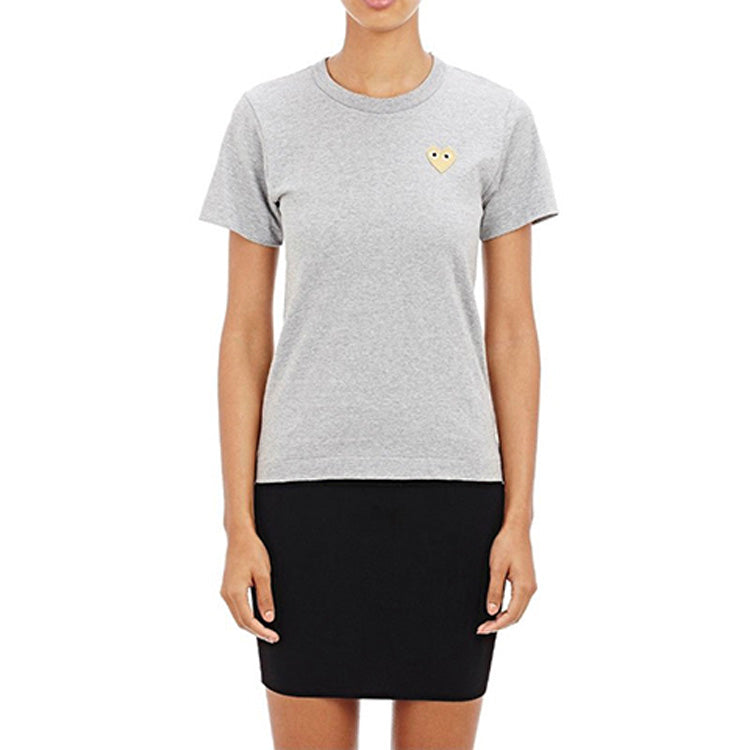 (WMNS) COMME des GARCONS PLAY Gold Heart Tee 'Grey' AZ-T215-051-3