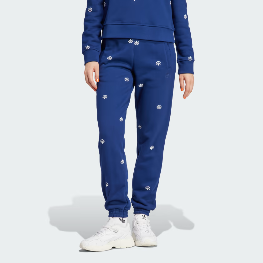 (WMNS) adidas Allover Mini Crest Logo Sweatpants 'Blue' II5631