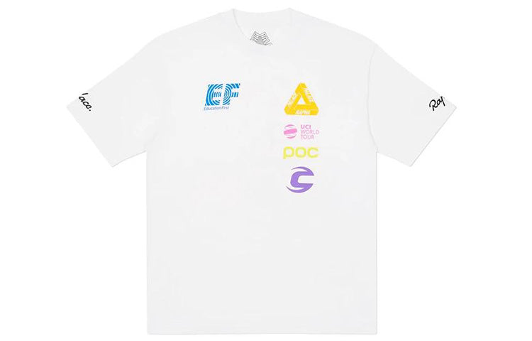 PALACE  Rapha Crossover Off Bike Alphabet Logo Round Neck Short Sleeve Unisex White P19TS323