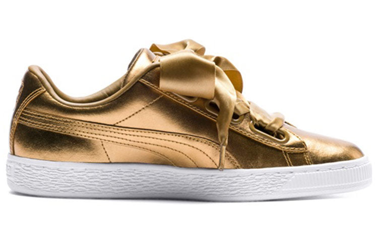 (WMNS) PUMA Basket Heart Luxe Retro Casual Skateboarding Shoes 366730-02