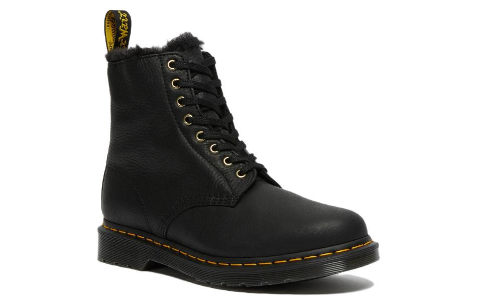 Dr. Martens 1460 Pascal Fur Lined Ankle High Top Retro Martin boots Unisex Black 25533001