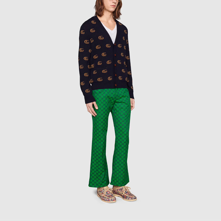 Gucci Linen V-Neck T-Shirt With Double G 'White' 645269-XJC6N-9692