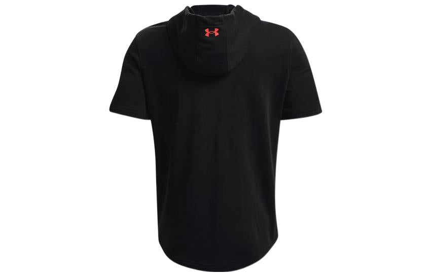 Under Armour Project Rock Terry Short Sleeve Hoodie 'Black Beige' 1370465-001