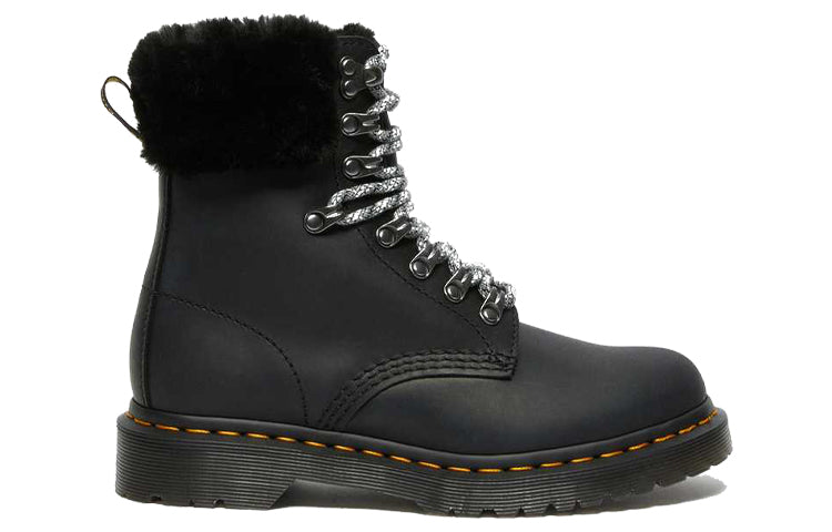 (WMNS) Dr. Martens 1460 Stay Warm Wear-resistant fur Martin boots Black 26951001