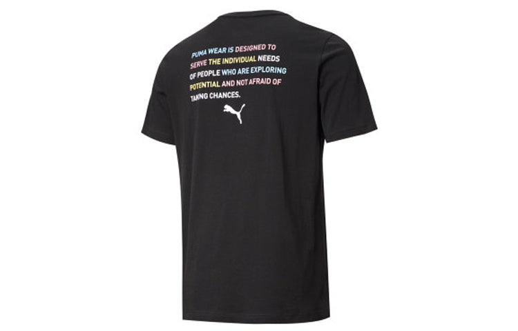 PUMA Celebration Graphic Alphabet Printing Short Sleeve Black 586040-01