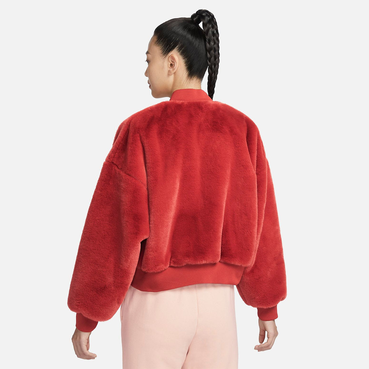 (WMNS) Nike Sportswear Reversible Faux Fur Bomber Jacket 'Red' FB8693-832