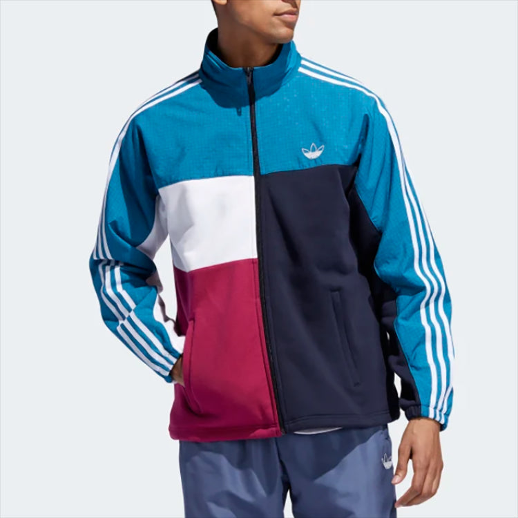 adidas originals Asymm Full-Zip Track Jacket 'Active Teal/Berry' ED5522